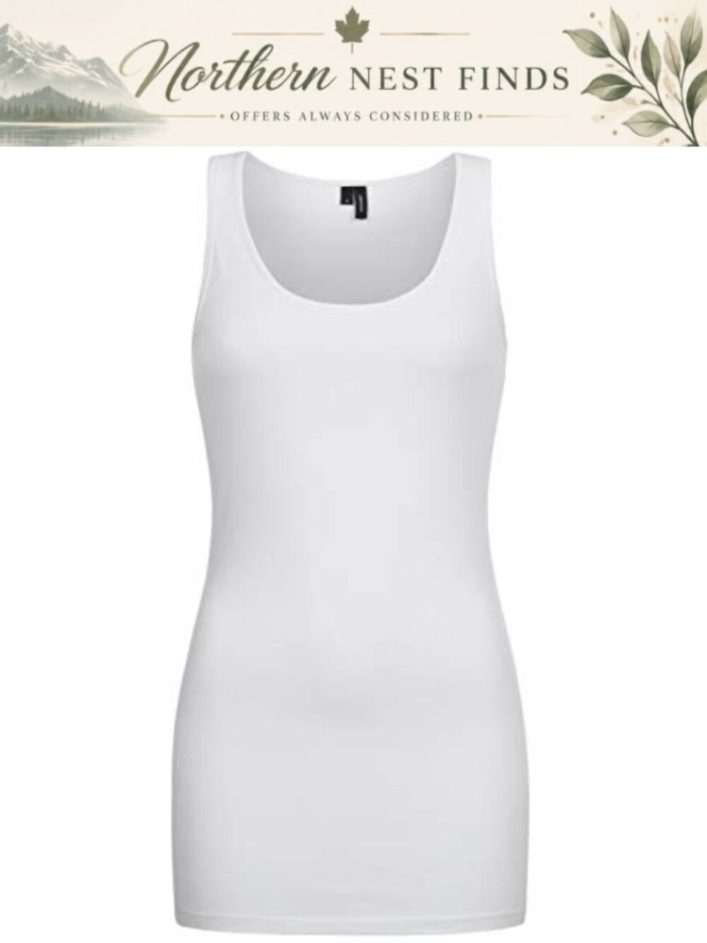 Sleeveless Scoop Neck Tank Top Soft Cotton Blend Slim Fit